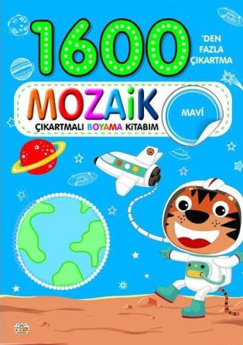 1600 Mozaik Çıkartmalı Boyama Kitabım Mavi Kitap