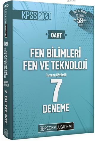 2020 KPSS ÖABT Fen Bilimleri Fen ve Teknoloji Tamamı Çözümlü 7 Deneme