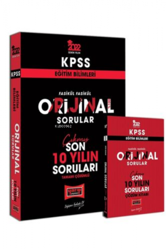 2022 KPSS Eğitim Bilimleri Fasikül Fasikül Orijinal Sorular Tamamı Çöz