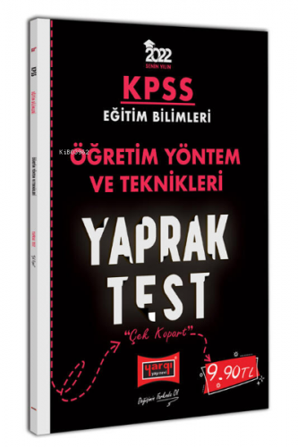 2022 KPSS Eğitim Bilimleri Öğretim Yöntem ve Teknikleri Yaprak Test Ko