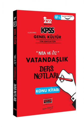 2022 KPSS Genel Kültür Kısa ve Öz Vatandaşlık Ders Notları Konu Kitabı