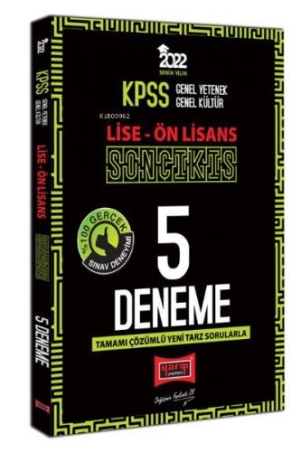 2022 KPSS GY GK Lise Ön Lisans Son Çıkış Tamamı Çözümlü 5 Deneme Kolek