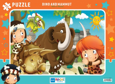 Dino ve Mamut Çerçeveli Puzzle 72 Parça