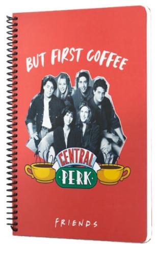 Friends Central Perk But First Coffee Spiralli Defter Kırmızı