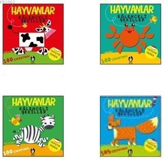 Hayvanlar Eğlenceli Şekiller 4 Kitaplık Set Kolektif