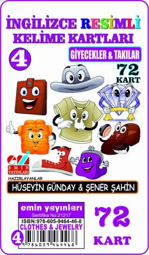 İngilizce 04.Giyecek ve Takılar Resimli Kelime Kartları 72-Kart Hüseyi