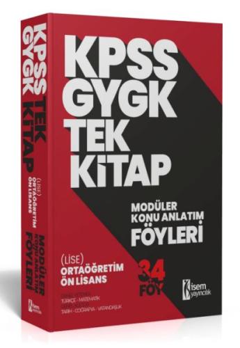 İsem Yayıncılık 2024 Kpss Gygk Ortaöğretim-Önlisans Tek Kitap Modüler 