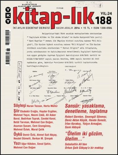 Kitap-lık Sayı 188 - İki Aylık Edebiyat Dergisi Komisyon