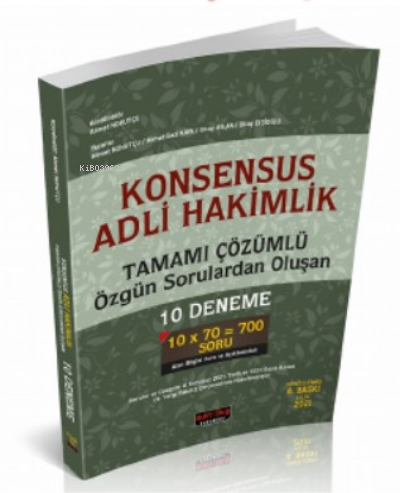 Konsensus Adli Hakimlik Tamamı Çözümlü 10 Deneme Savaş Yayınları Eylül