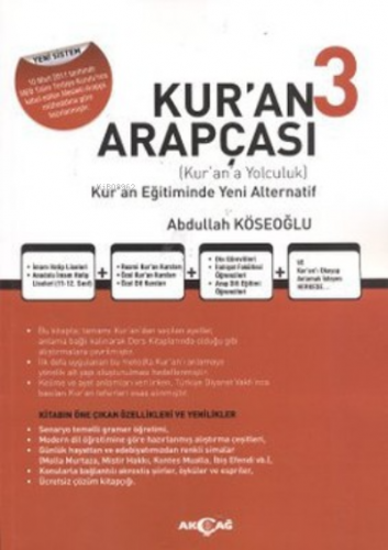 Kur'an Arapçası 3 (Kitap + Çözüm Kitabı) Kur'an Eğitiminde Yeni Altern