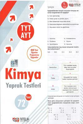 Nitelik - TYT AYT Kimya Yaprak Testleri