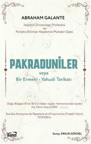 Pakraduniler veya Bir Ermeni-Yahudi Tarikatı Abraham Galante