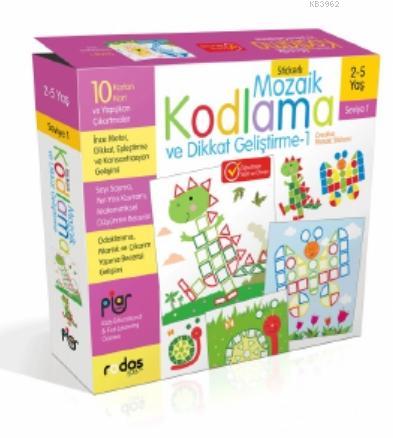 Stickerli Mozaik Kodlama ve Dikkat Geliştirme - Seviye 1 (2-5 Yaş) Kol