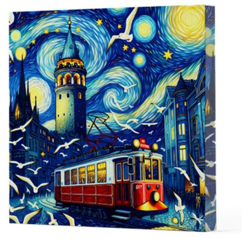 Van Gogh 1 Galata - Çizgisiz Yan Boyamalı Defter