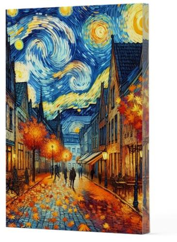 Van Gogh 3 - Sokak Çizgili Yan Boyamalı Defter